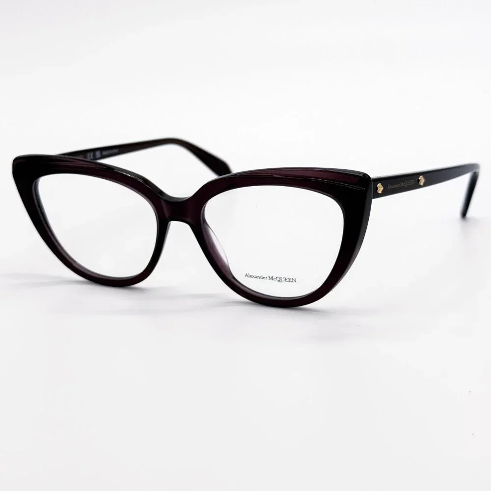 NEW ALEXANDER MCQUEEN EYEGLASSES AM0253O 003 CAT EYE VIOLET WOMEN EYEWEAR